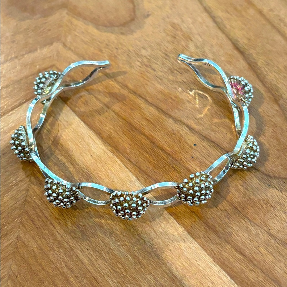 Unique Sterling silver 925 cuff bangle